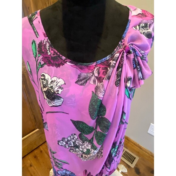 New York and Company Blouse  Plus Size XL Top Sleeveless  Purple Chic Flowy - Picture 3 of 9